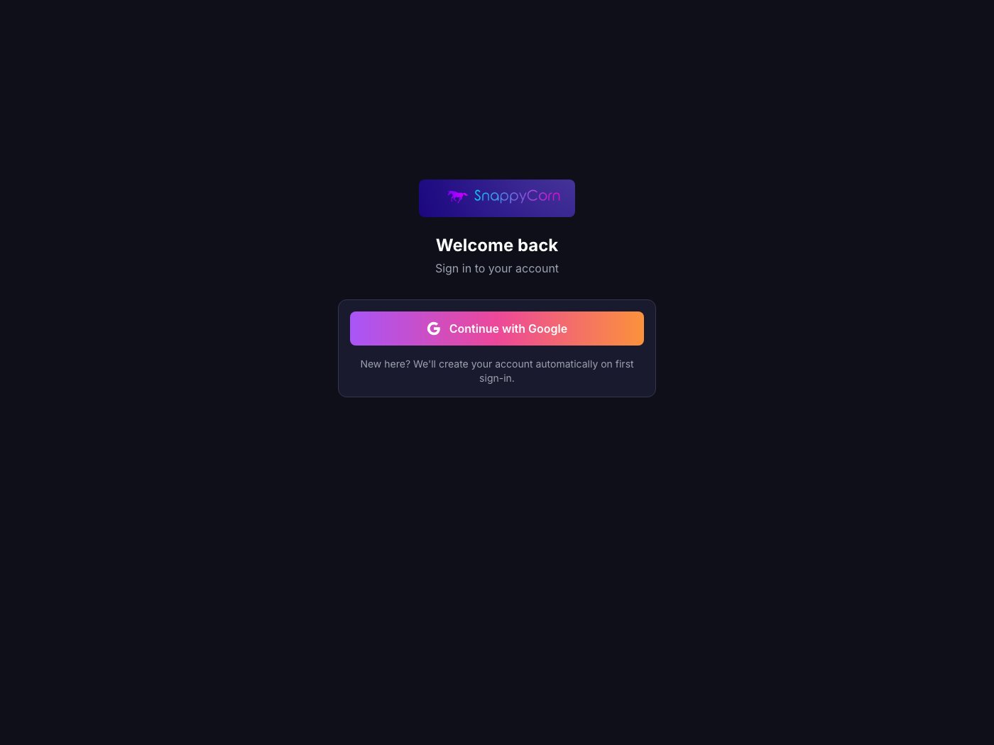 SnappyCorn — týždenný plánovač jedál
